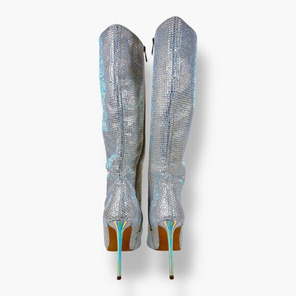 Steve Madden | 7.5 | Vibrant Rhinestone Knee-High Boots | Holiday | Party | Rare - Picture 11 of 16